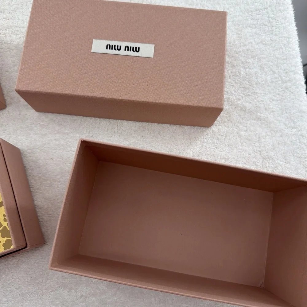 Set Of 2 Authenic Miu Miu Small Empty Gift Storage Box Measures 7